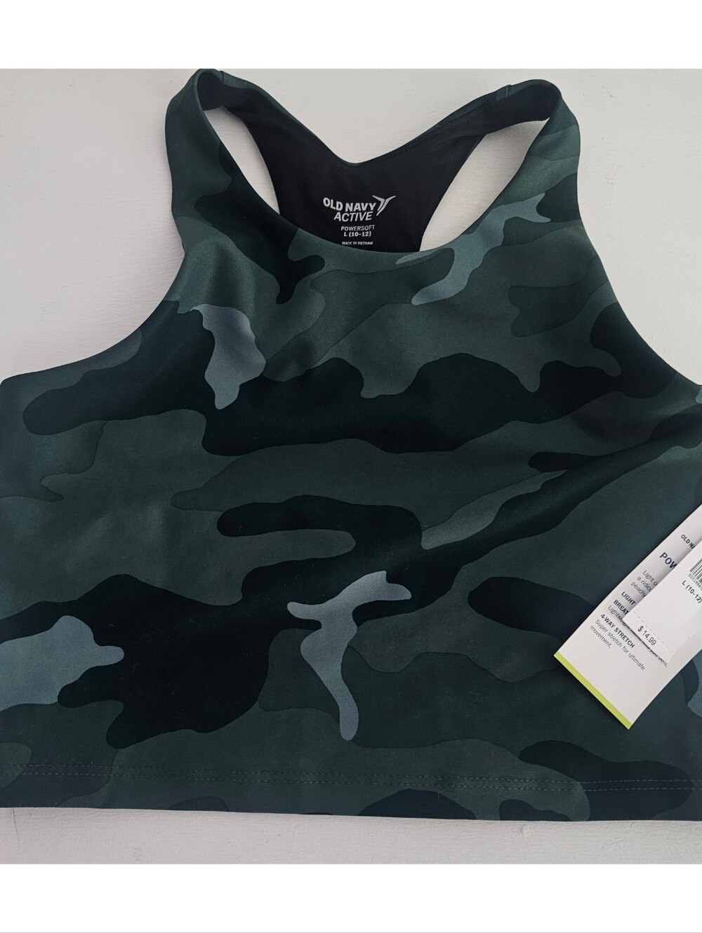NWT Girl's Old Navy Active Dark Green Camo Sports Bra Tank